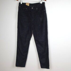 Levi's Corduroy Mom Jeans Women's Size 30x30 Black Cords Tapered High Rise